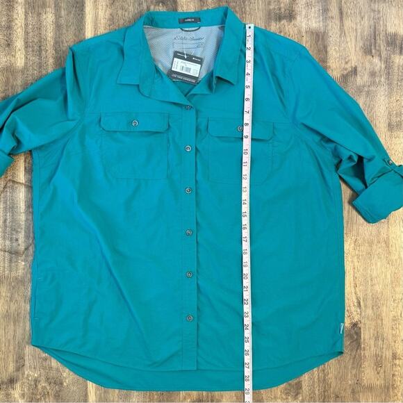 Eddie Bauer Women’s Mountain Ripstop Shirt UPF 50+ Hiking Bright Green Size XL - Picture 7 of 9